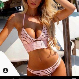 BRAND NEW BEACH BUNNY BIKINI HARD SUMMER NEON CORAL SET